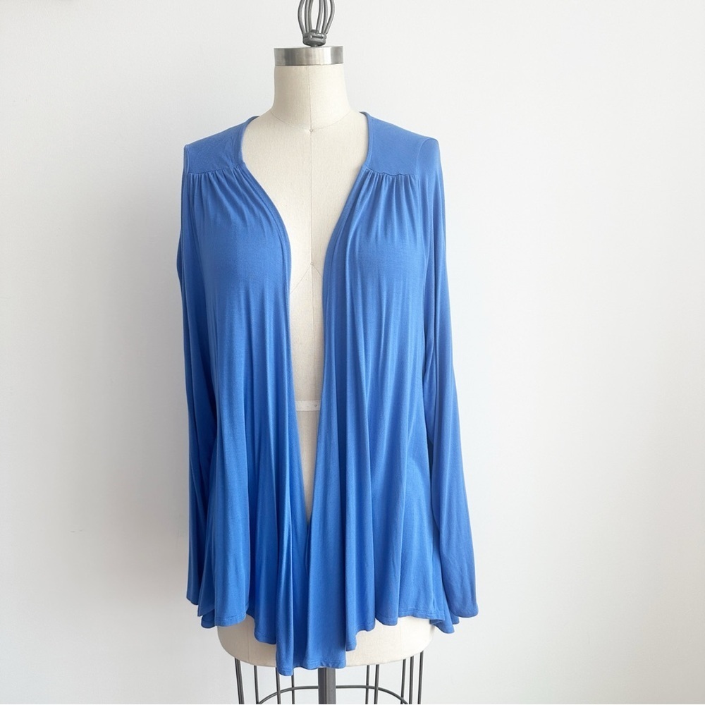 Soft Surroundings Open Front Cardigan Light Weight Sweater Periwinkle Blue 1X